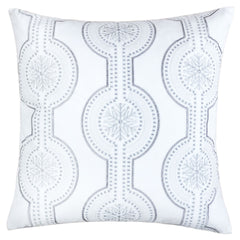 White Holiday Embroidered Velvet Throw Pillow with Insert 20x20 Set of 2