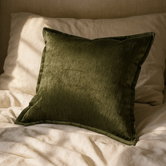 Homey COZY Velvet Throw Pillow – Deep Forest Green with Luxe Shine & Rich Texture