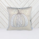 Lace Embroidered Pumpkin Throw Pillow – Neutral Fall Accent Cushion