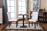 Urban Style Solid Wood Leatherette Padded Parson Chair, White, Set of 2