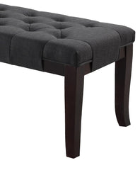 Linon Tufted Bench, Fabric, Gray