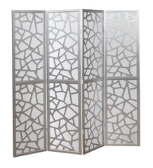 Giyano 4 Panel Screen Room Divider, Sliver