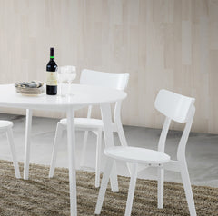Roma Contemporary White Round Dining Table