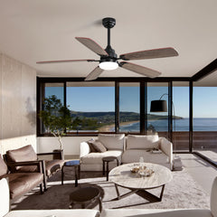 52 Inch Classics Ceiling Fan with Led Light 6 Speed Wind 5 Blades Remote Control DC Motor For Indoor