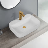 Bothwa Home Rectangular Countertop Ceramic Wash Basin (White Finish) CUPC Certified