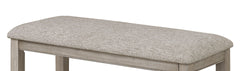 Farmhouse Style 1pc Tan / Beige Gray Color Counter Height Bench Footrest Upholstered Seat Wooden Furniture