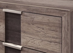1pc Contemporary Chest Five Drawers Metal knobs Brown Gray Finish Bedroom Wooden Furniture