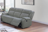 Smoke Color Fur Like Corduroy 1pc Motion Sofa Living Room Reclining Couch Plush Textured Seat