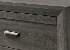 1pc Rustic Contemporary Chest Five Storage Drawers Rustic Gray Finish Bedroom Wooden Furniture
