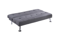 Blue Grey Color Polyfiber 1pc Adjustable Sofa Metal Legs Tufted Upholstered Plush Cushion Couch USB