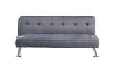 Blue Grey Color Polyfiber 1pc Adjustable Sofa Metal Legs Tufted Upholstered Plush Cushion Couch USB
