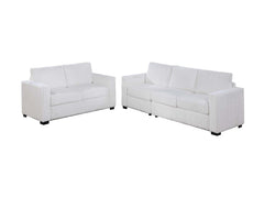 Classic Luxurious Milk Color Sofa And Loveseat Plush Cushion Seat Couch Corduroy Upholstered Living Room Furniture