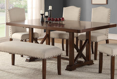 Classic Cherry Veneer 1pc Dining Table w Leaf Unique Design Base W Leg Support Kitchen Dining Room
