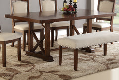 Classic Cherry Veneer 1pc Dining Table w Leaf Unique Design Base W Leg Support Kitchen Dining Room