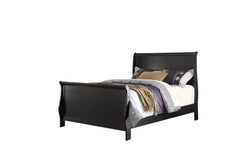 Modern 1pc Twin Size Bed Sleigh Design Headboard Footboard Plywood 1pc Bedframe Louis Phillippe Bedroom Furniture