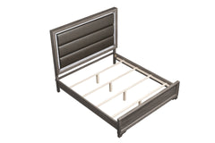 Elegant Modern 1pc Queen Size Bed Horizontal Tufting Headboard Espresso Finish Bedroom Furniture