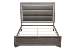 Elegant Modern 1pc Queen Size Bed Horizontal Tufting Headboard Espresso Finish Bedroom Furniture