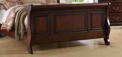 Traditional Style 1pc Queen Size Bed Two Panel Bed Headboard And Footboard Cherry Finish Bedroom Furniture