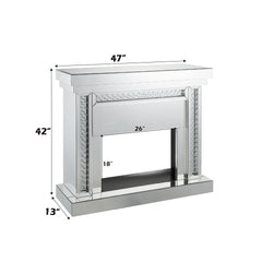 Nysa Mirrored & Faux Crystals Fireplace