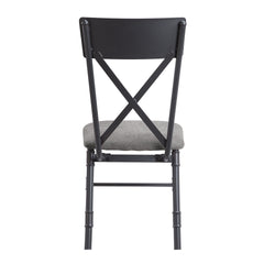 Edina Gray Fabric, Oak & Sandy Black Finish Side Chair (Set of 2)