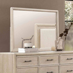 Oak Finish Eight Drawers Dresser W Mirror Solid Rubberwood Contemporary Sleek Bedroom Ample Storage