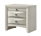1pc Contemporary Neutral White Finish Curved Drawer Fronts Storage Drawers Nightstand Wooden