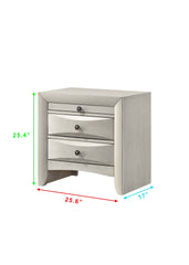 1pc Contemporary Neutral White Finish Curved Drawer Fronts Storage Drawers Nightstand Wooden