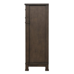 Transitional Style Chest 1pc French And English Dovetail Drawer Knobs And Hanging Pulls Metal Side Glides Dark Walnut Finish Bedroom Furniture