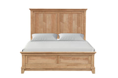 Bedroom Furniture Farmhouse Style 1pc Queen Size Bed Plank Headboard Natural Oak Finish Bedframe