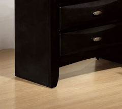 Black Finish 5-Drawers Chest 1pc Oval Knob Handles Transitional Bedroom Furniture