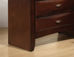 Dark Cherry Finish 5-Drawers Chest 1pc Oval Knob Handles Transitional Bedroom Furniture