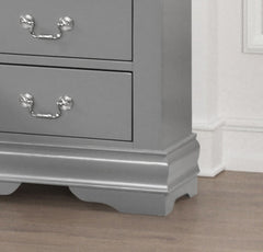 1pc Chest Transitional Style Bracket Legs Hanging Drawers Pull English Dovetail Drawers Dust Proof Case Gray Finish Bedroom Furniture