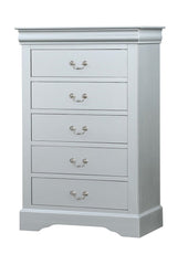 1pc Chest Transitional Style Bracket Legs Hanging Drawers Pull English Dovetail Drawers Dust Proof Case Gray Finish Bedroom Furniture