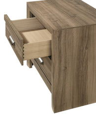 1pc Contemporary Style Two Drawers Storage Nightstand Wooden Bedroom Furniture Light Brown Warm Wood Finish