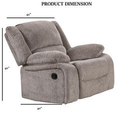 Transitional Style Manual Recliner Pillow Top Arms Mocha Finish Primary Living Room