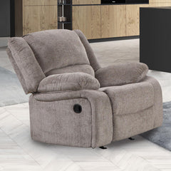 Transitional Style Manual Recliner Pillow Top Arms Mocha Finish Primary Living Room