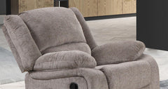 Transitional Style Manual Recliner Pillow Top Arms Mocha Finish Primary Living Room