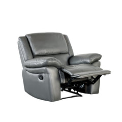 Transitional Style Dark Gray Finish Recliner Chair Welt Trim Pillow Top Arms Primary Living Room