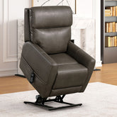 Contemporary Style Lift Chair Extendable Footrest USB Port Lift Button Wired Controller Gray Finish Primary Living Room