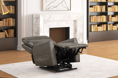 Contemporary Style Lift Chair Extendable Footrest USB Port Lift Button Wired Controller Gray Finish Primary Living Room