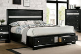 Contemporary Black Color Panel Headboard 1pc King Size Bed w Drawers Beautiful Bedroom Furniture