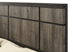 1pc Contemporary Queen Panel Bed Panel-style Headboard Gray Ebony Finish Wooden