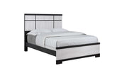 1pc Contemporary Queen Panel Bed Panel-style Headboard Chalk Ebony Finish Wooden