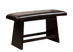 Modern Contemporary Style 1pc Counter Height Bench Leather Padded Seat Black Finish