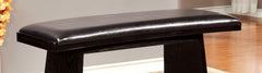 Modern Contemporary Style 1pc Counter Height Bench Leather Padded Seat Black Finish