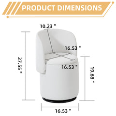 Stylish Upholstered Barrel Chair: 360° Swivel Vanity Stool for Bedroom & Dining Chair, Built-in Storage, Soft Padded Accent Seat, Multi-Functional for Dressing/Dining, Free Cat Bed Stool Included,