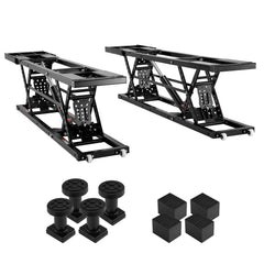 Car Lift, 25.6" Max. Height, 5,000 LBS Capacity Portable Car Lift, with Extended-Length Plates, Heavy-duty Carbon Steel Truck Lift with 120V Power Unit, Auto Car Jack Lifts for Home Garage Shop