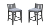 Gregorio Set of 2 Gray Finish Upholstered Seat 20"W Counter Height Chair