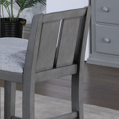 Gregorio Set of 2 Gray Finish Upholstered Seat 20"W Counter Height Chair