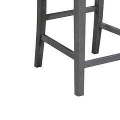 Gregorio Set of 2 Gray Finish Upholstered Seat 20"W Counter Height Chair